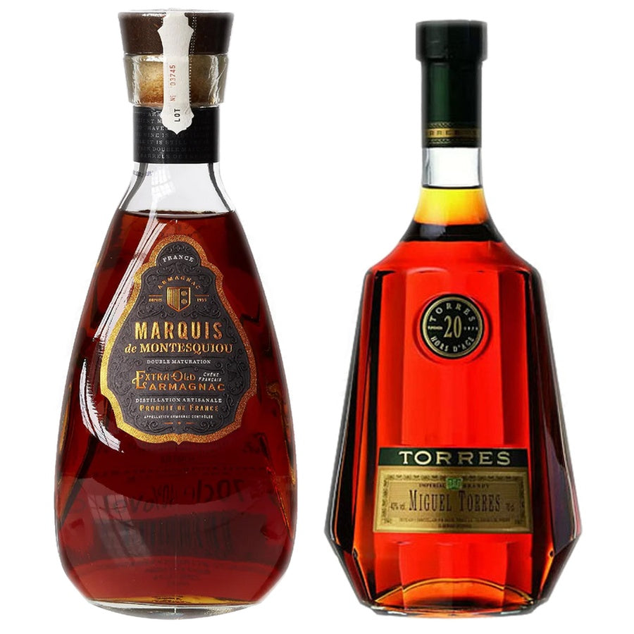 Marq De Montesquiou Armagnac Extra and Torres 20 Year Old Hors d'Age Imperial Brandy
