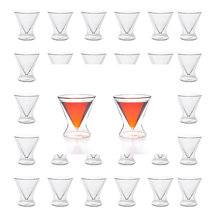 Double-Walled Stemless Martini Glasses - Set of 2/Set of 4 - 8oz