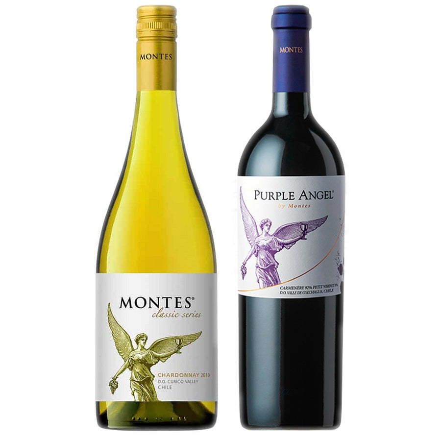 Montes Chardonnay and Montes Purple Angel Red Blend