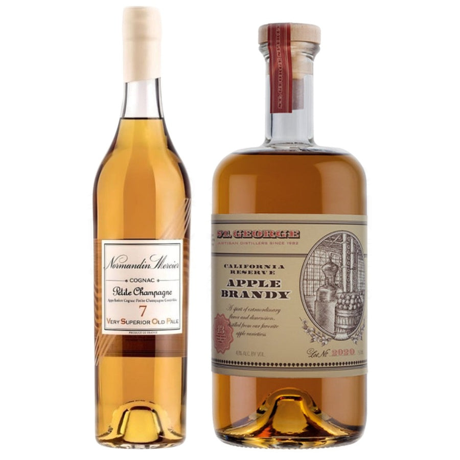 Normandin Mercier Petite Champagne Cognac Vsop 7 Year and St. George Spirits California Reserve Apple Brandy