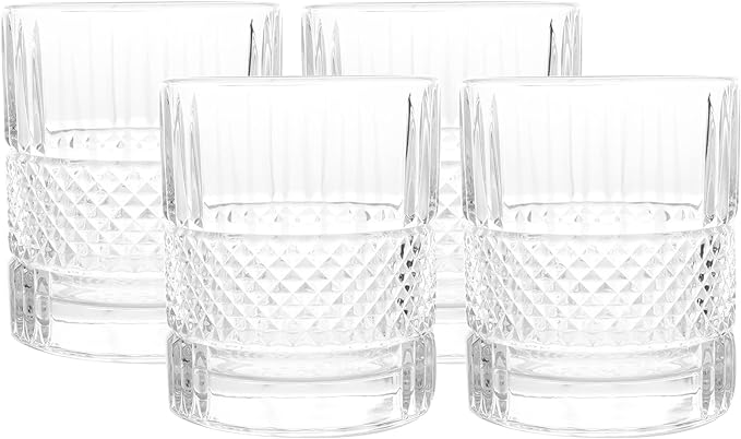 Old Fashioned Vintage Whiskey Glass Set of 4 - 10oz - BottleBuzz