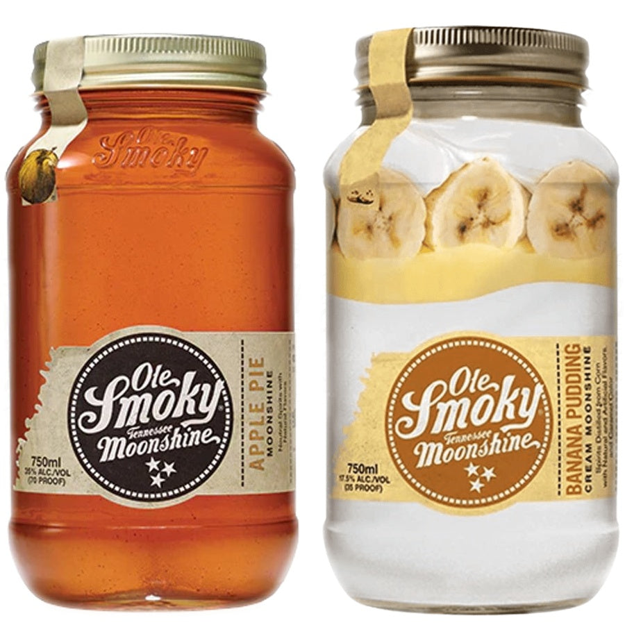 Ole Smoky Apple Pie Flavored Moonshine and Ole Smoky Banana Pudding Cream