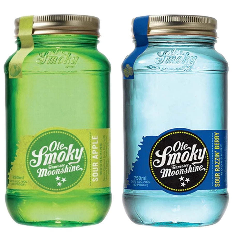 Ole Smoky Sour Apple Moonshine and Ole Smoky Sour Razzin' Berry Moonshine