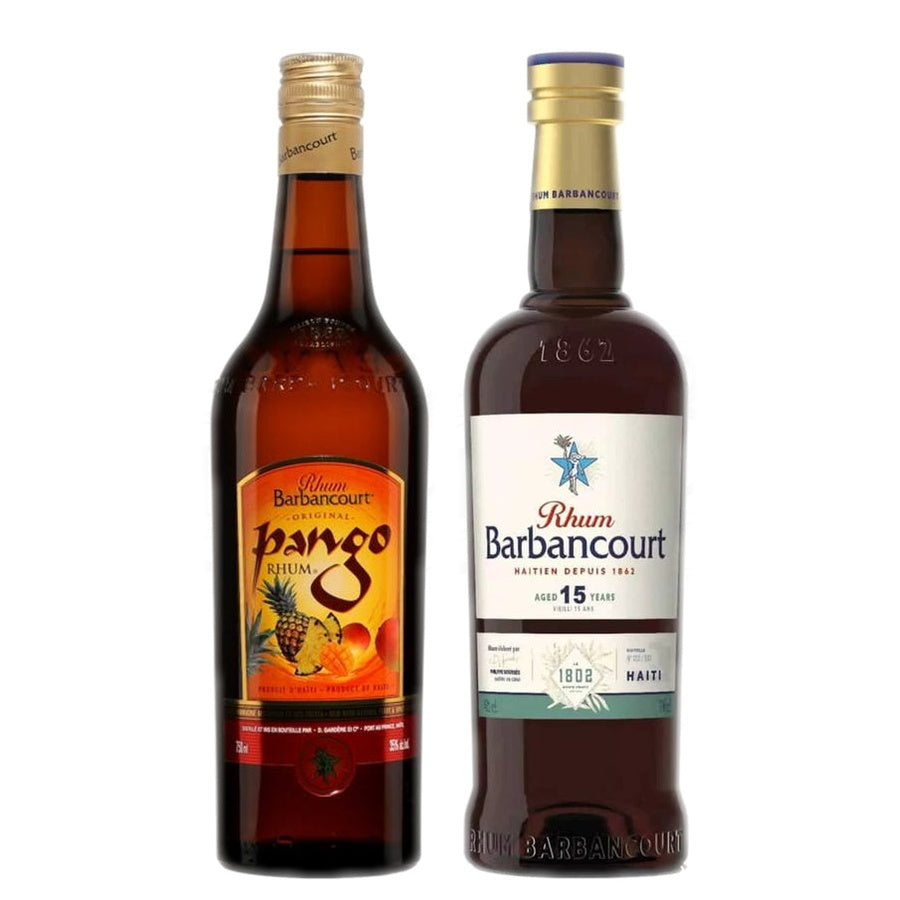 Pango Tropical Flavored Rhum and Rhum Barbancourt Aged Rum Estate Reserve 15 Yr