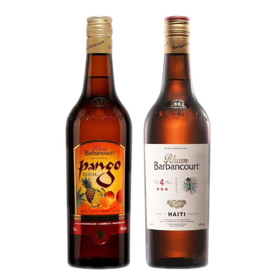 Pango Tropical Flavored Rhum and Rhum Barbancourt Aged Rum Three Star 4 Yr