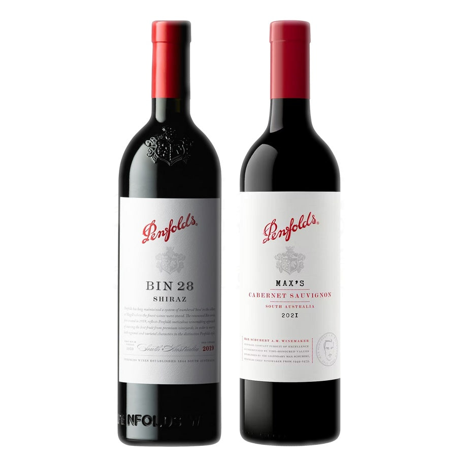Penfolds Bin 28 Kalimna Shiraz and Penfolds Max's Cabernet Sauvignon
