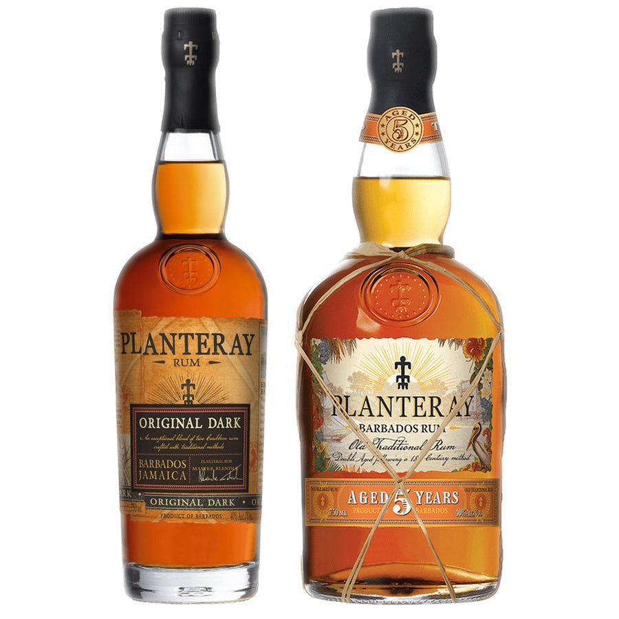 Planteray Dark Rum Original Dark and Planteray Gold Rum Single Cask 5 Yr