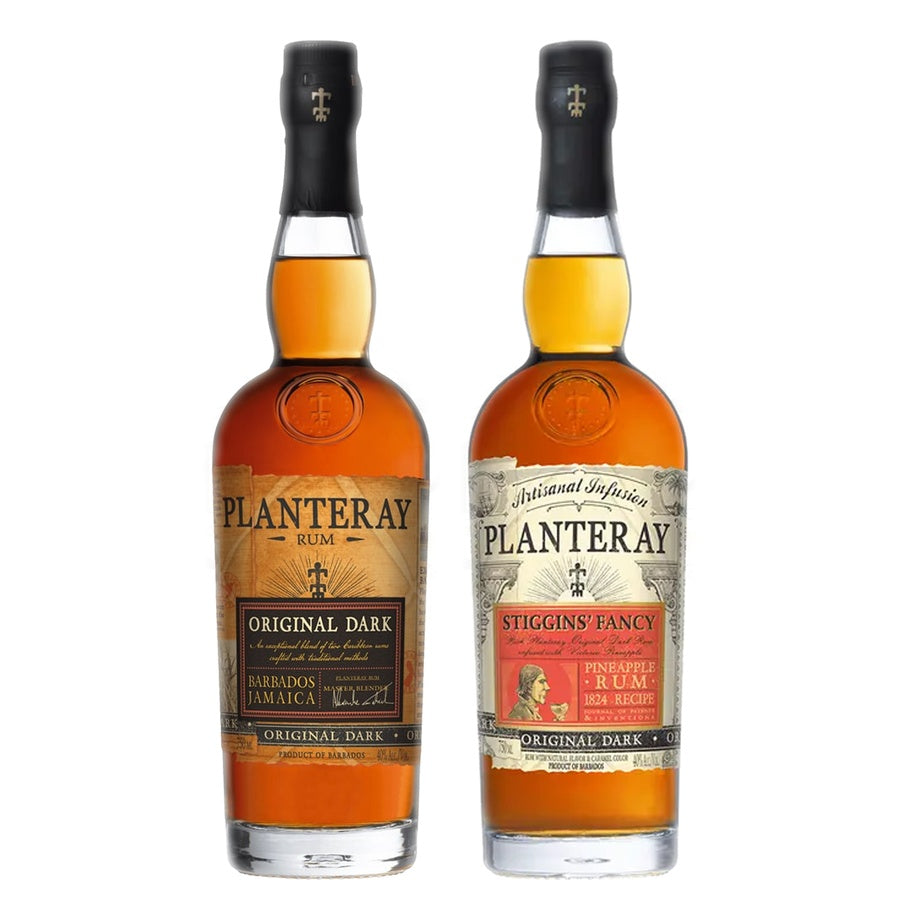 Planteray Dark Rum Original Dark and Planteray Pineapple Flavored Rum Stiggins Fancy