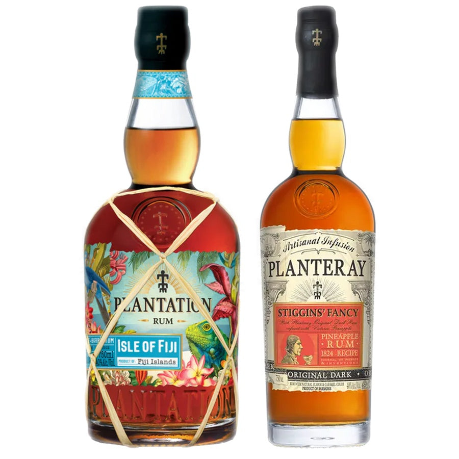 Planteray Gold Rum Double Barrel Isle Of Fiji and Planteray Pineapple Flavored Rum Stiggins Fancy