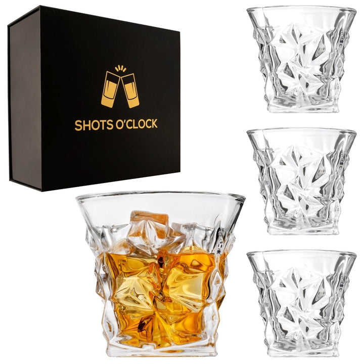 Premium Scotch Elegant Whiskey Glasses - Set of 4 - 10oz - BottleBuzz