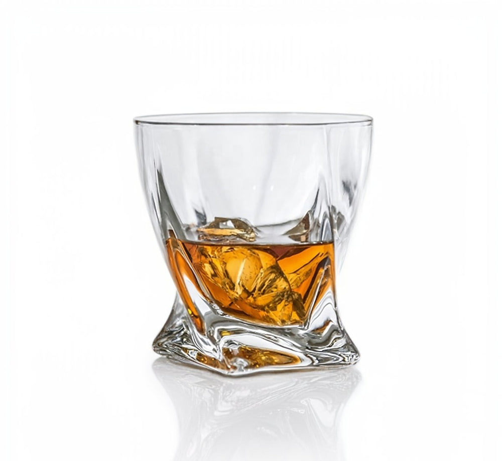 Premium Twisted Whiskey Glasses Set of 4 (10oz) - BottleBuzz