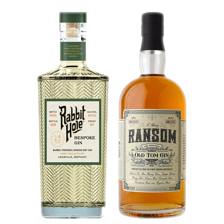 Rabbit Hole Bespoke Gin Barrel Finished and Ransom The Geezer Old Tom Gin