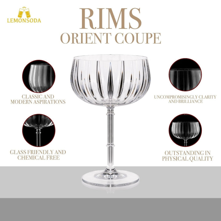 Rims Orient - Coupe Wine Glasses - Set of 2 (355 mL / 12 fl. oz.) - BottleBuzz