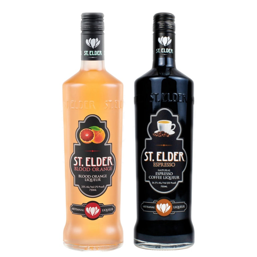 Saint Elder Liqueur Blood Orange and Saint Elder Liqueur Espresso