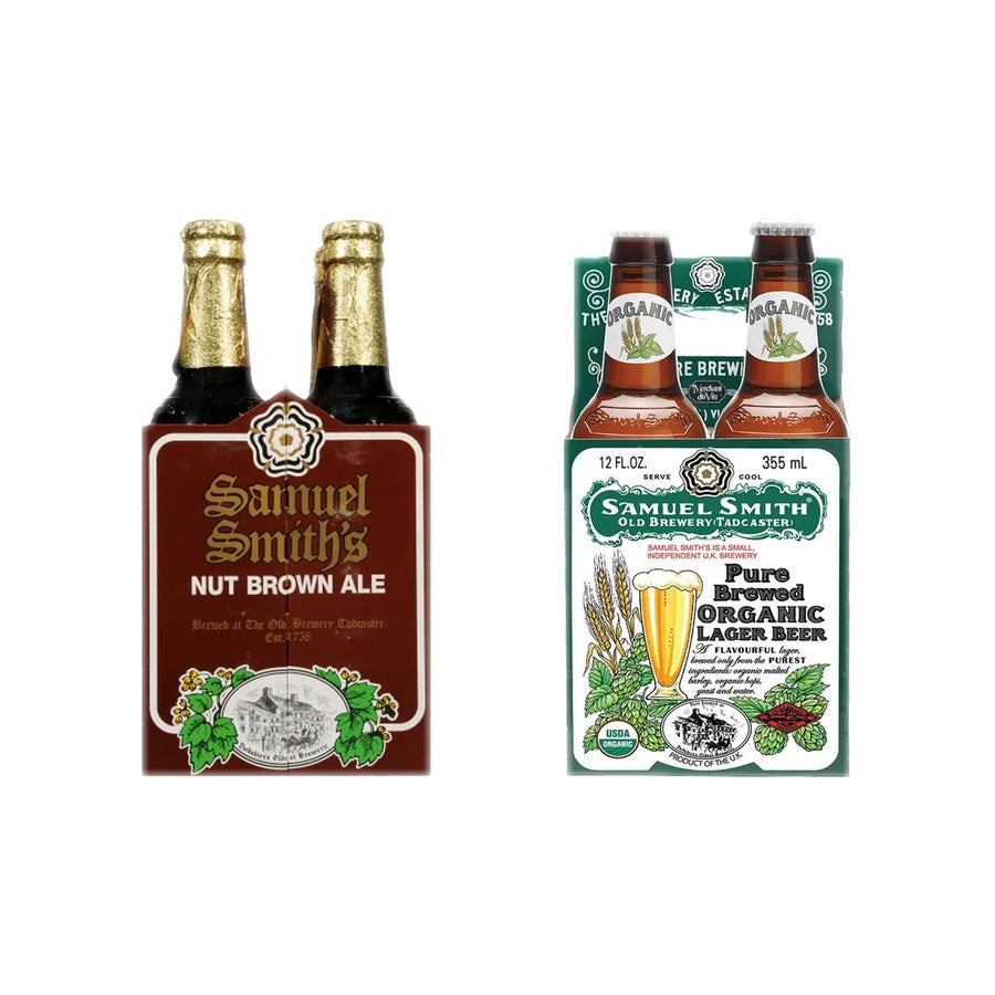 Samuel Smith Nut Brown Ale 12 Pack and Samuel Smith Organic Lager Beer Pure Brewed 12 Pack
