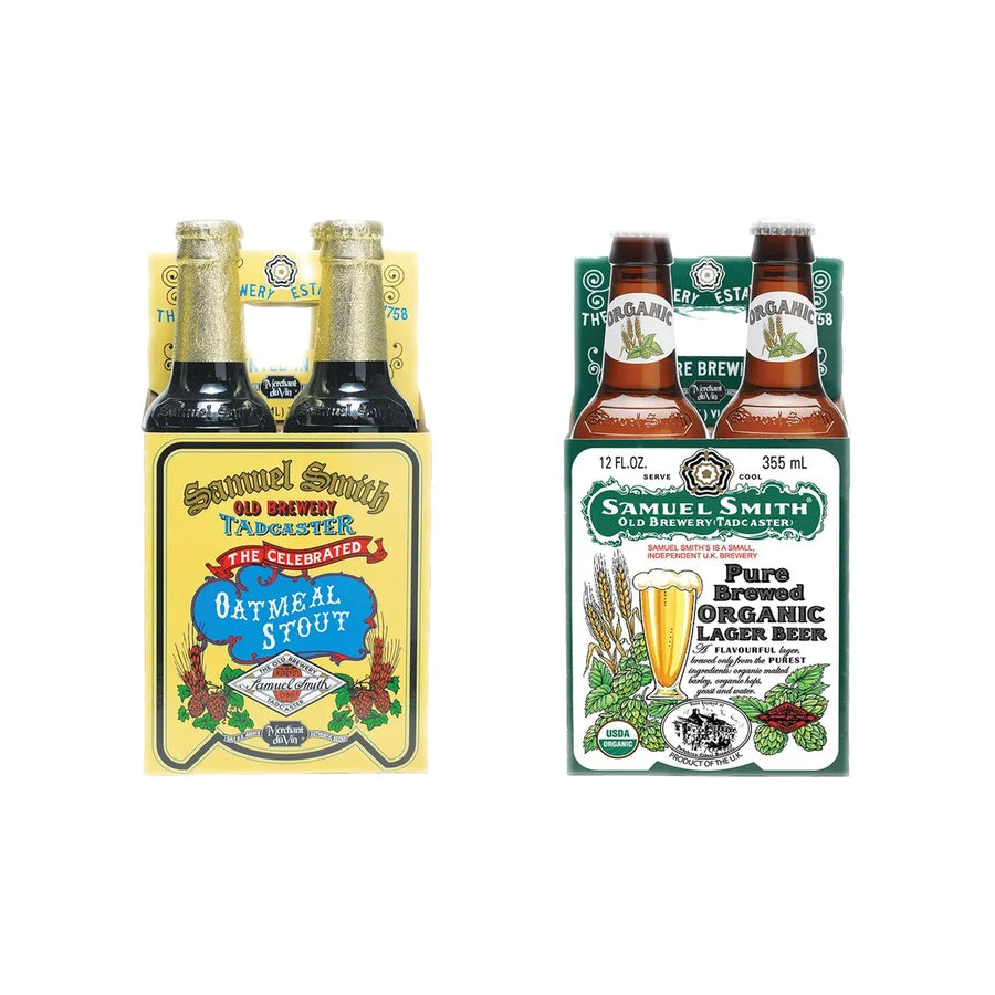Samuel Smith Oatmeal Stout 12 Pack and Samuel Smith Organic Lager Beer Pure Brewed 12 Pack