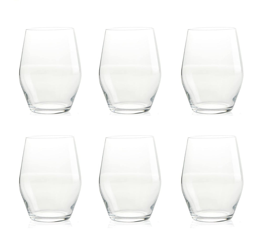 Sante Stemless Crystal Wine Glasses - Set of 6 - 15oz - BottleBuzz