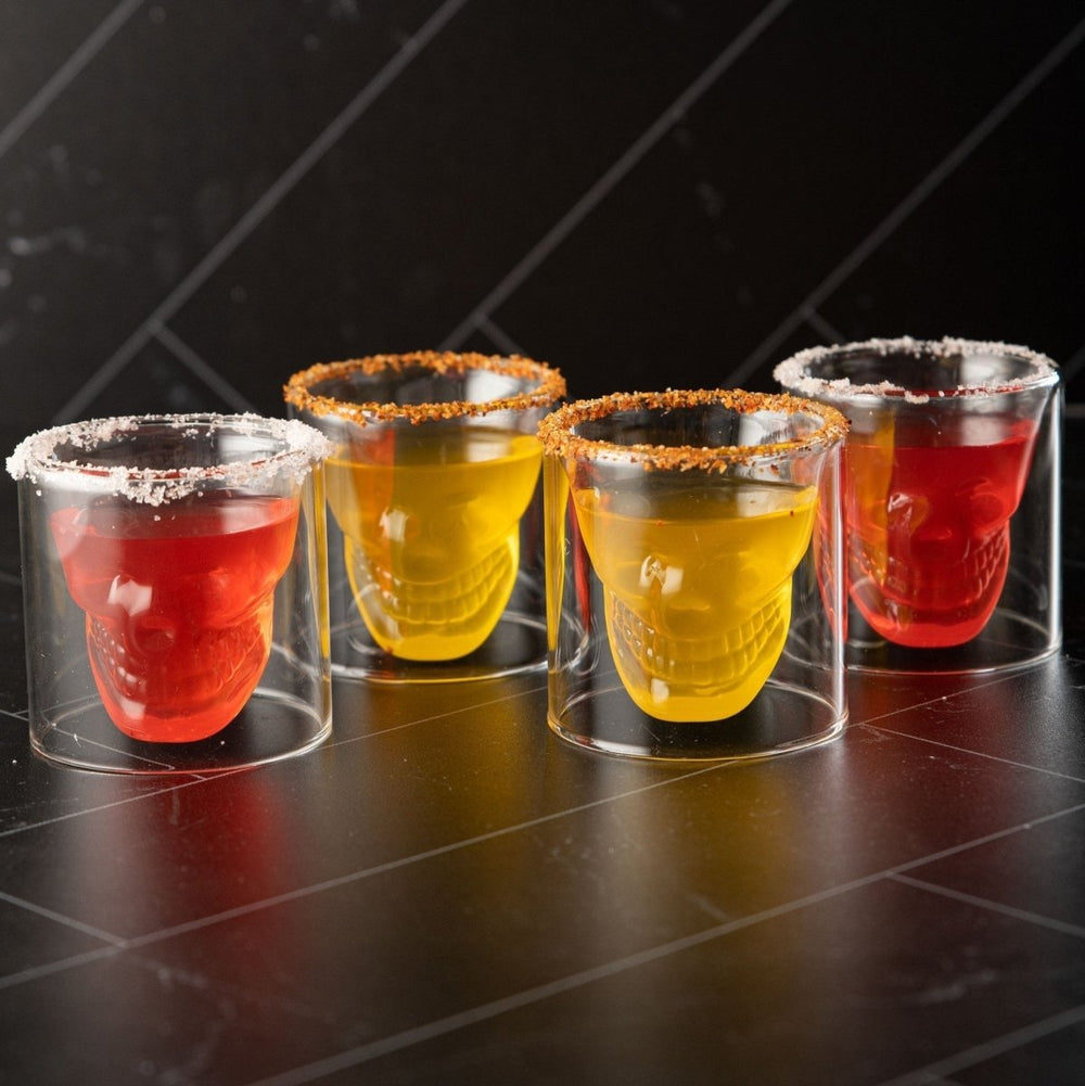 Skull Shot Glasses - Set of 4 (2.5 fl. oz.) - BottleBuzz