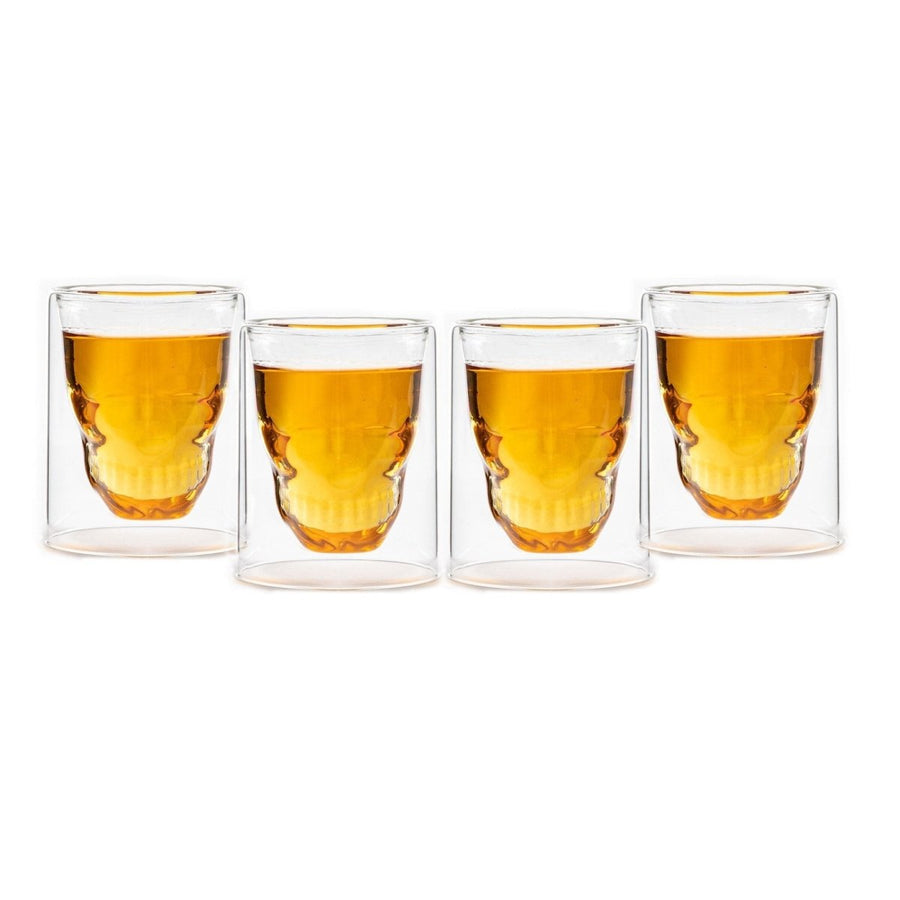 Skull Shot Glasses - Set of 4 (2.5 fl. oz.) - BottleBuzz