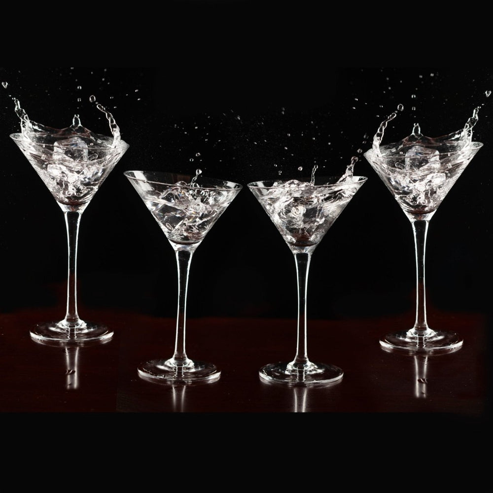 Slanted Martini Glasses - Set of 4 (6oz) - BottleBuzz