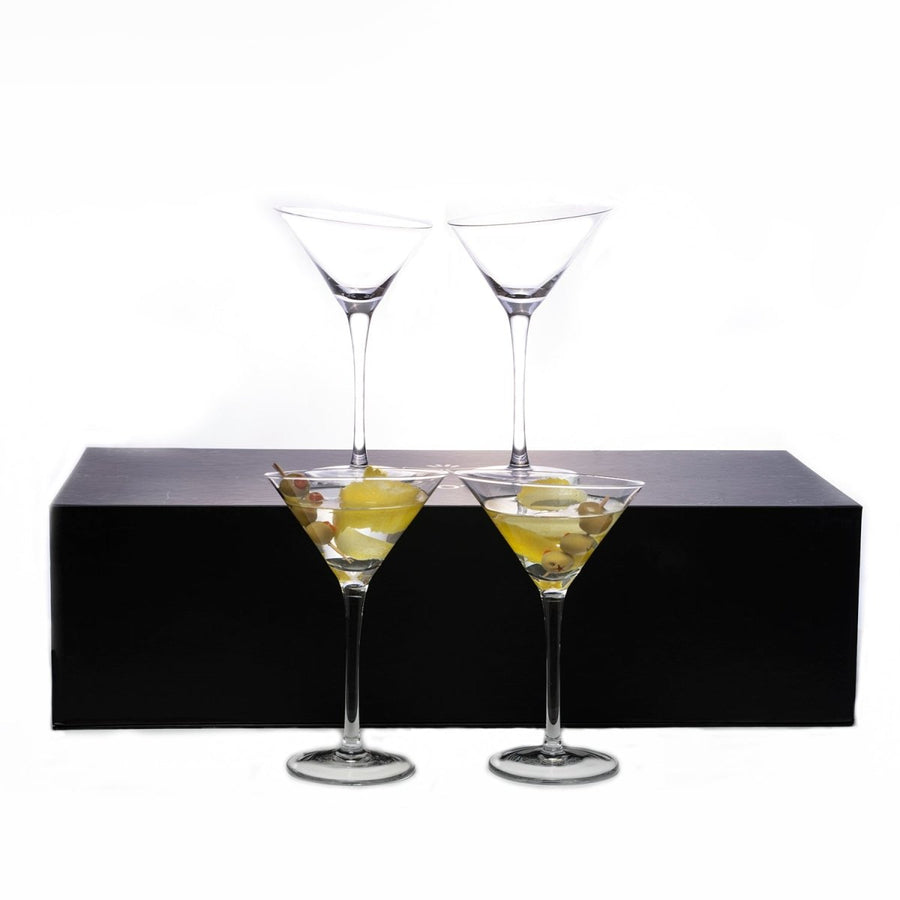 Slanted Martini Glasses - Set of 4 (6oz) - BottleBuzz