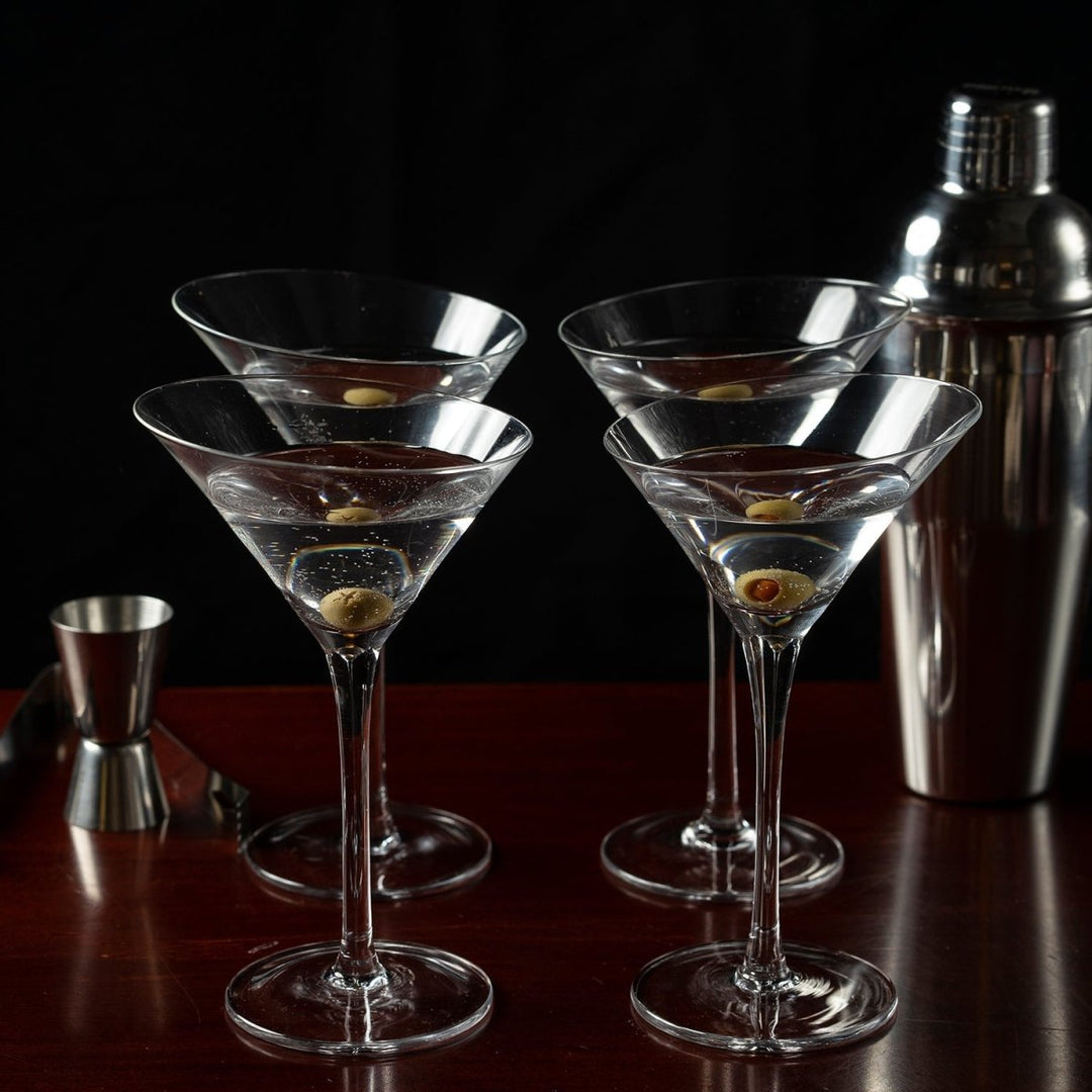 Slanted Martini Glasses - Set of 4 (6oz) - BottleBuzz