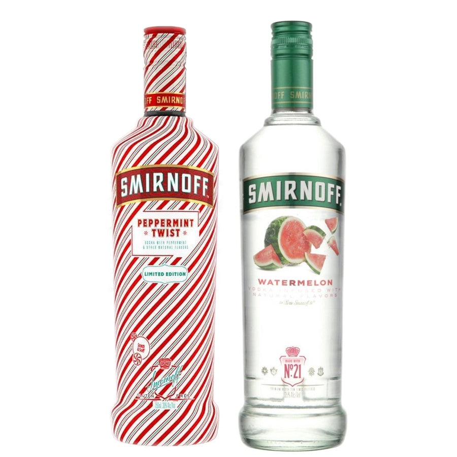 Smirnoff Peppermint Flavored Vodka Peppermint Twist Limited Edition and Smirnoff Watermelon Flavored Vodka