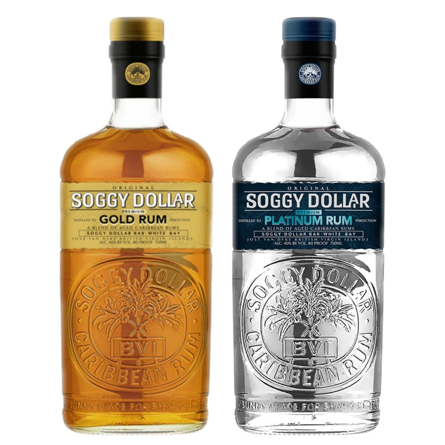 Soggy Dollar Gold Rum and Soggy Dollar Platinum Rum