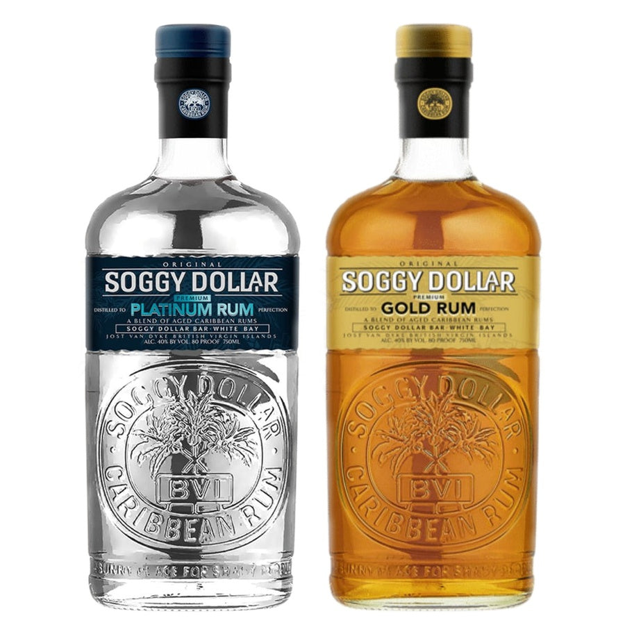 Soggy Dollar Platinum Rum and Soggy Dollar Premium Dark Rum