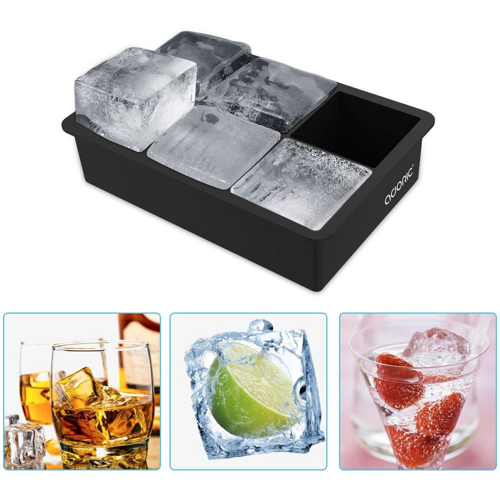 Sphere Ice Ball Maker with Lid and Large Square Ice Cube Molds - BottleBuzz