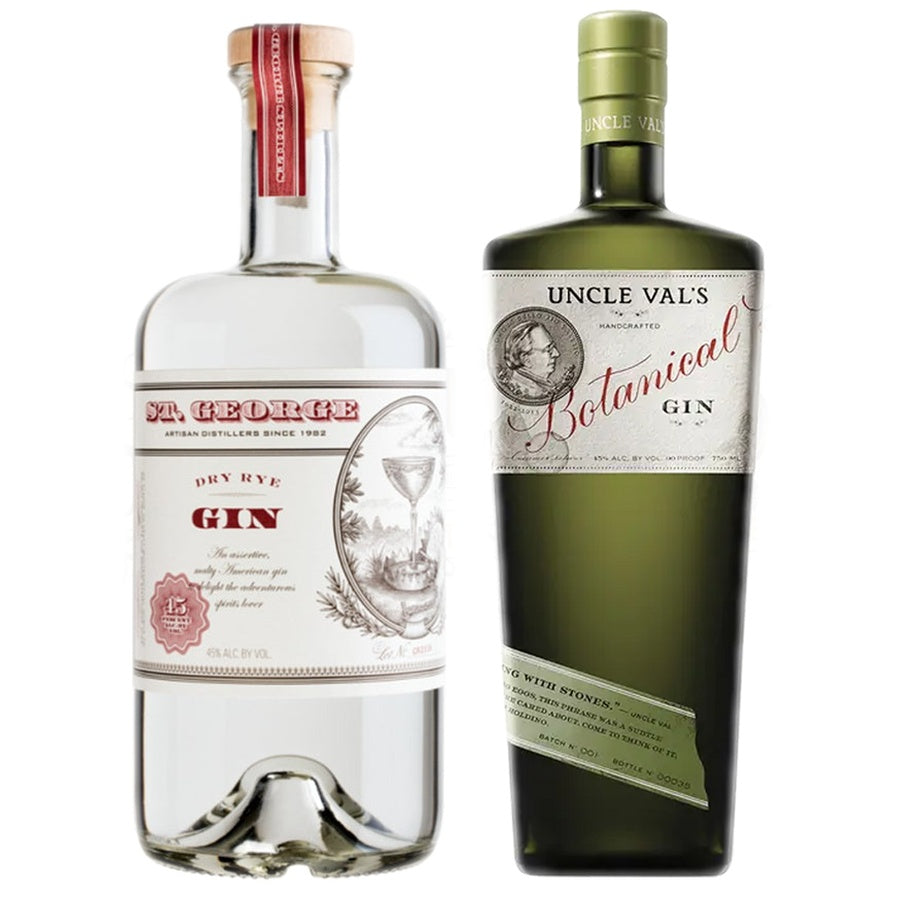 St. George Spirits Dry Rye Gin and Uncle Vals Gin Botanical