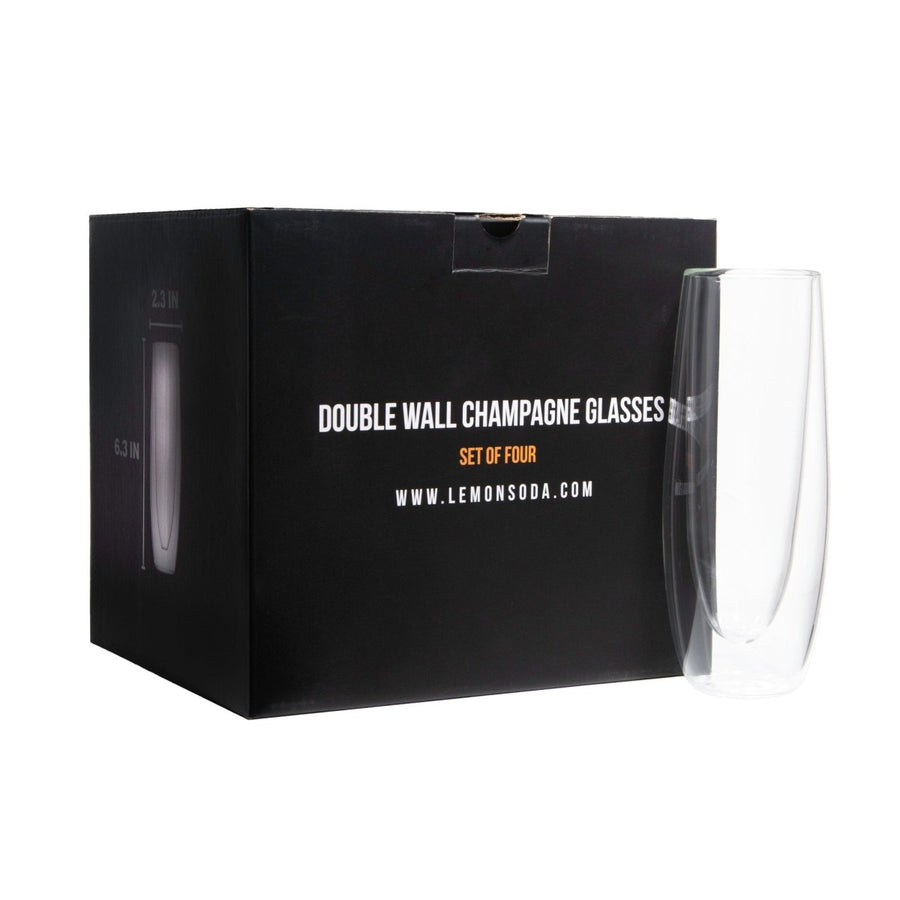 Stemless Double Wall Champagne Prosecco Glasses - 5.4 fl. oz - BottleBuzz