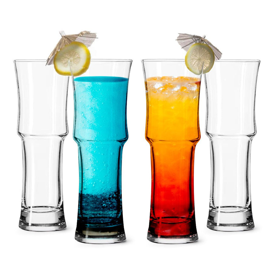 Tall Hurricane Napoli Cocktail Glasses Set of 4 - Handcrafted Cocktail Glass Set (15oz) - BottleBuzz