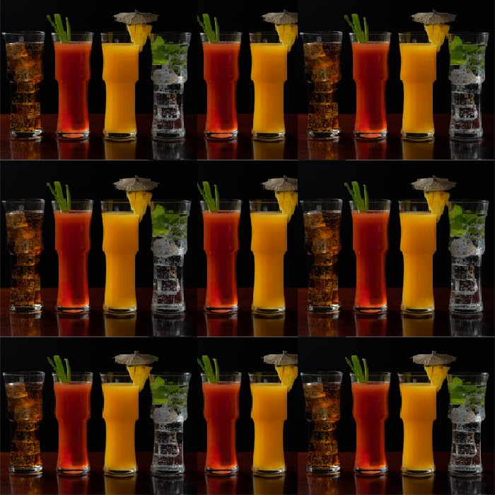 Tall Hurricane Napoli Cocktail Glasses Set of 4 - Handcrafted Cocktail Glass Set (15oz)