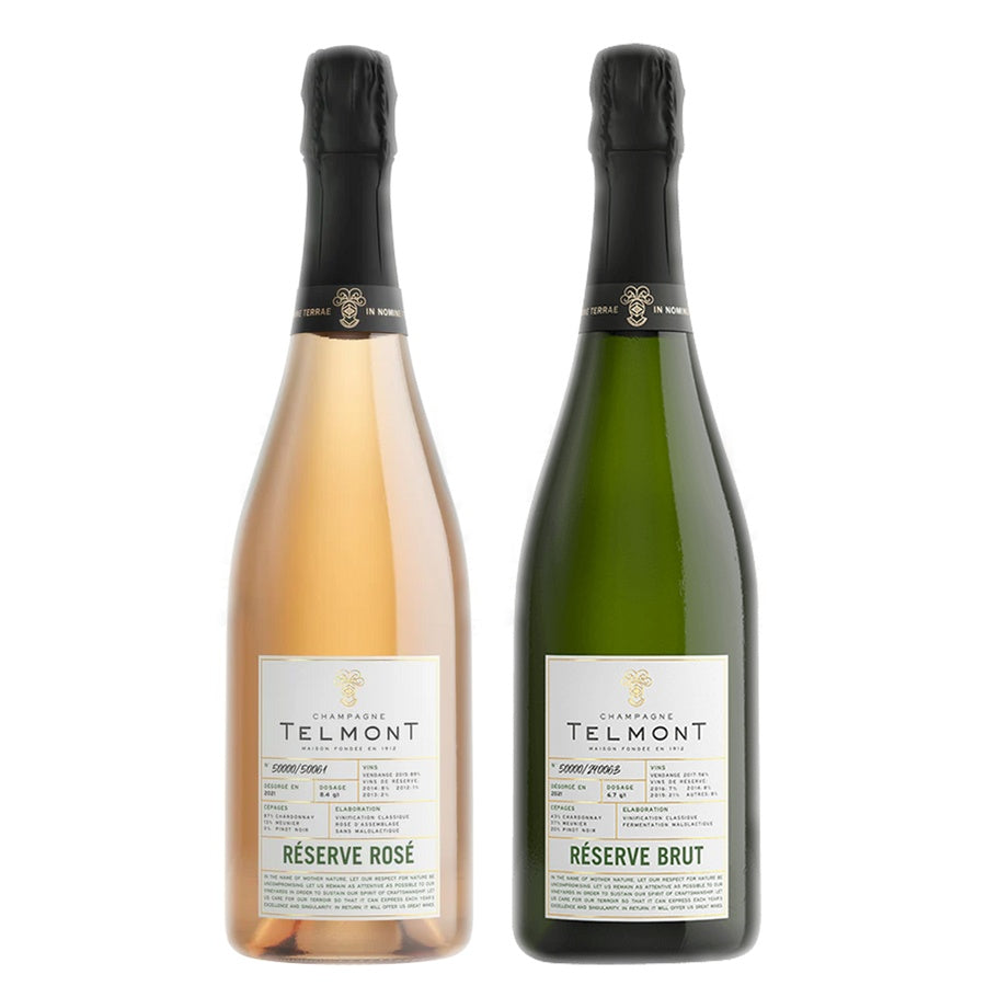 Telmont Champagne Rsv Rose and Telmont Reserve Brut Champagne