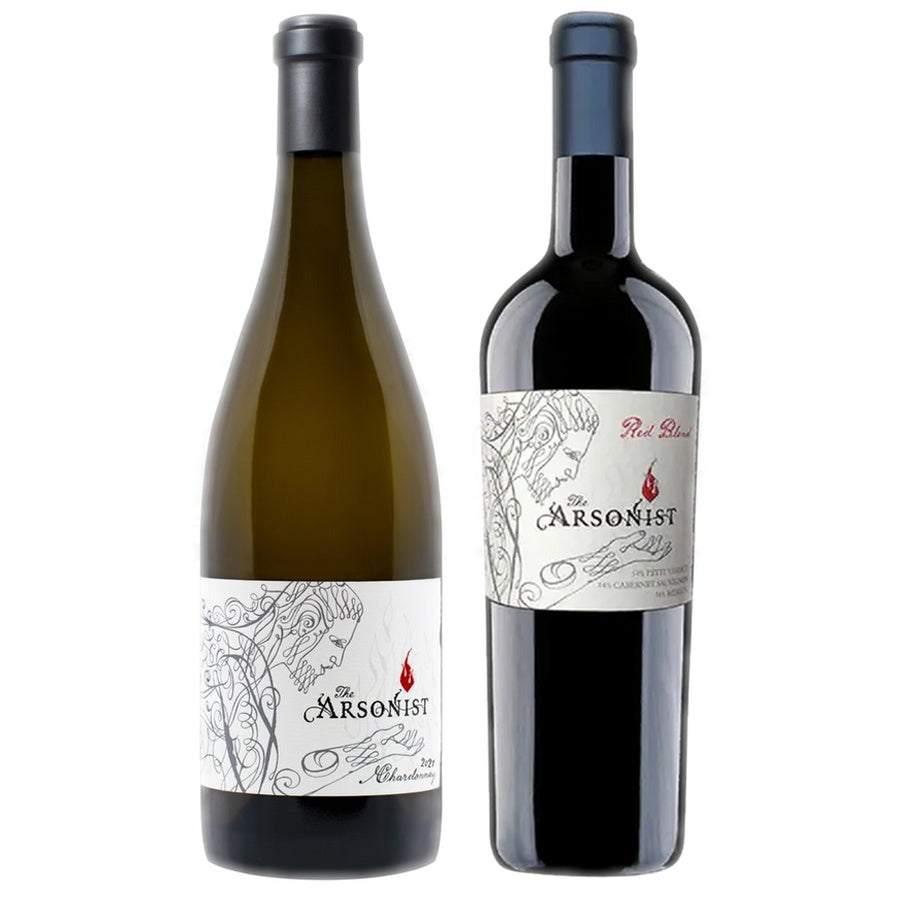 The Arsonist Chardonnay and The Arsonist Red Blend