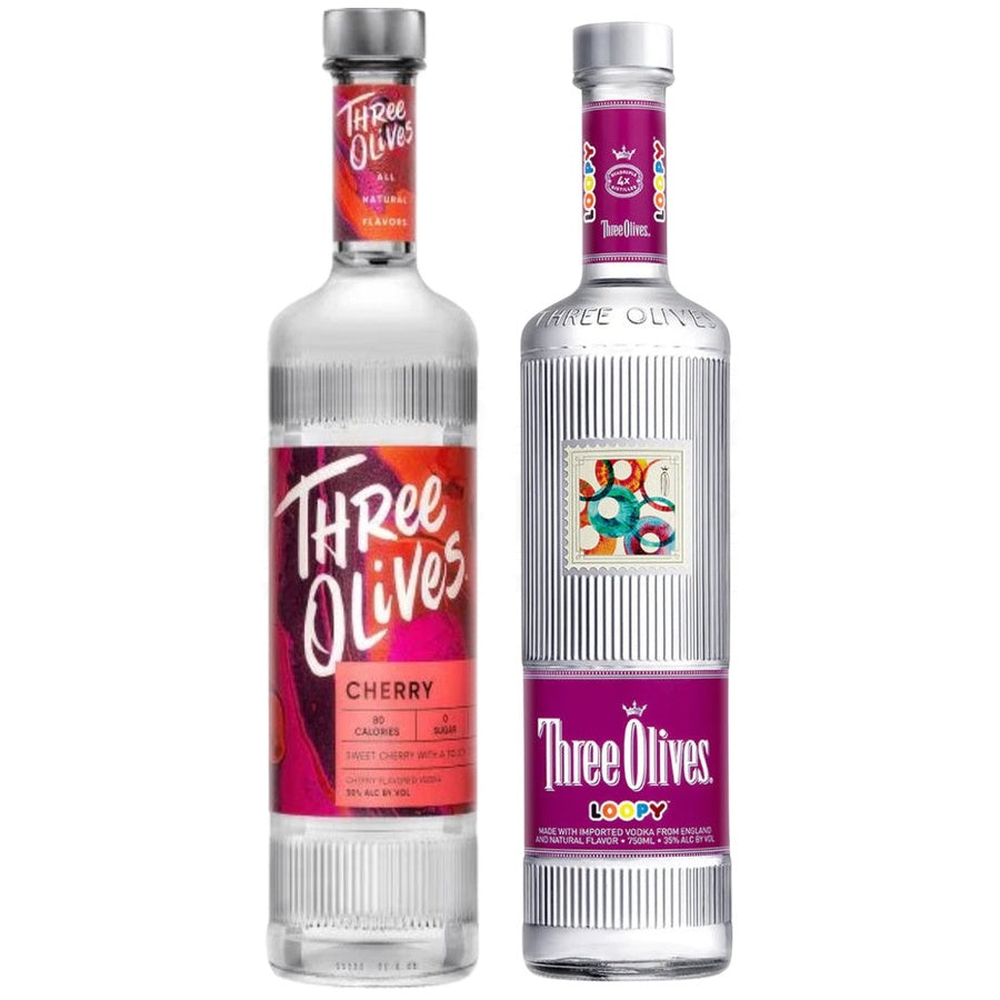 Three Olives Cherry Vodka and Three Olives Loopy Vodka