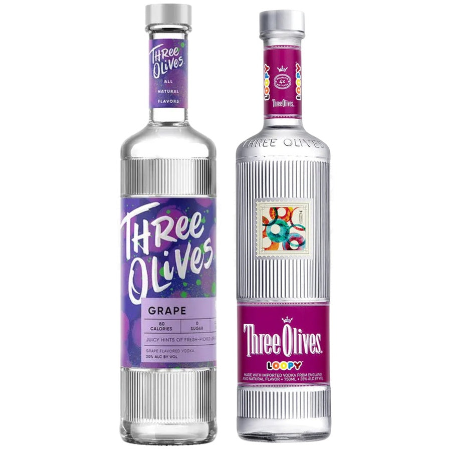 Three Olives Grape Vodka and Three Olives Loopy Vodka