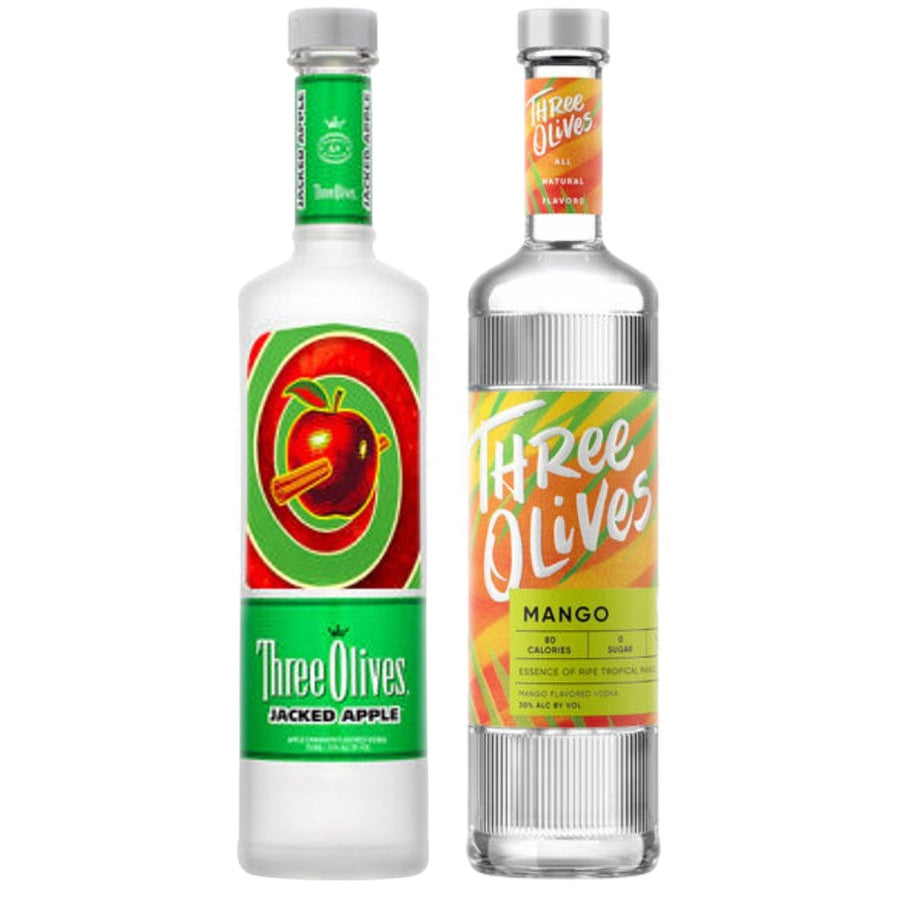 Three Olives Jacked Apple Vodka and Three Olives Mango Vodka