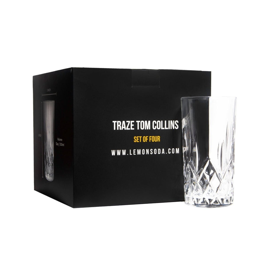 Tom Collins Drinking Glasses – Premium Water Glasses Set of 4 – 12Oz - BottleBuzz