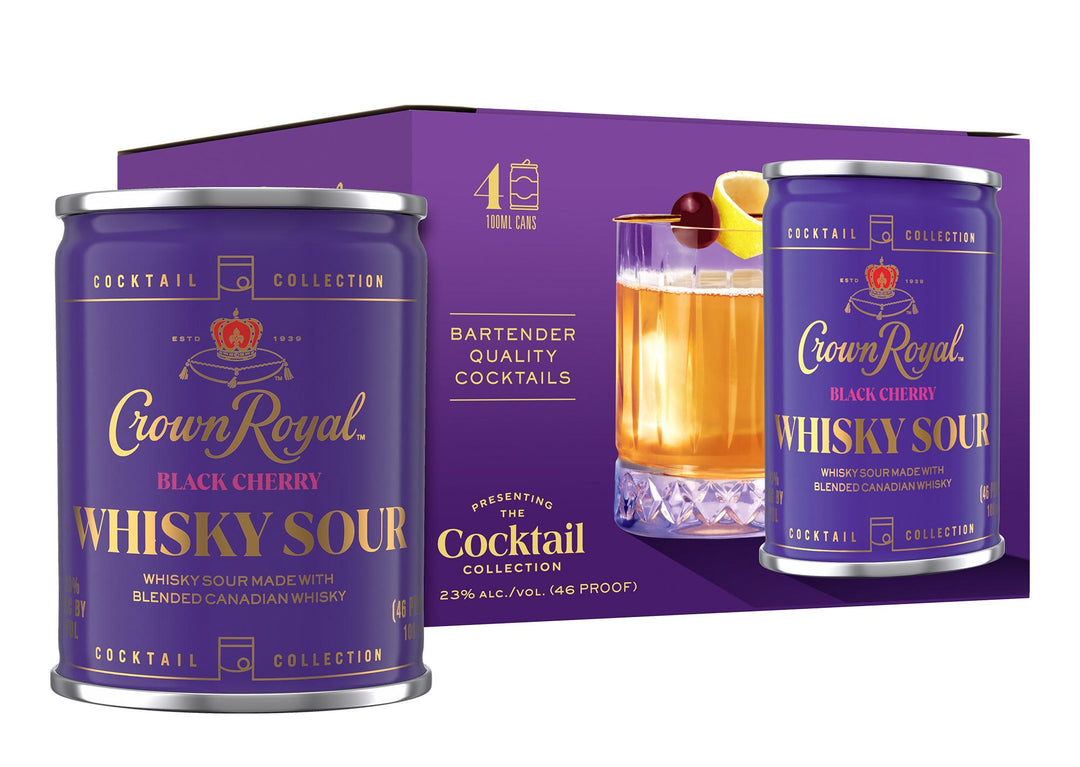 Crown Royal Whisky Sour Canned Black Cherry Cocktail 4 Pack