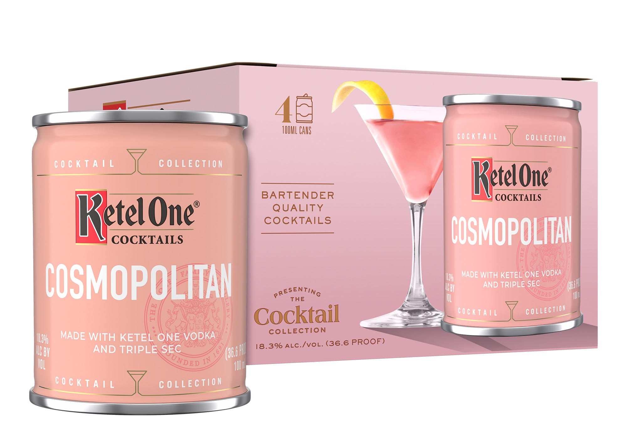 Ketel One Cocktails Cosmopolitan 4 Pack – BottleBuzz