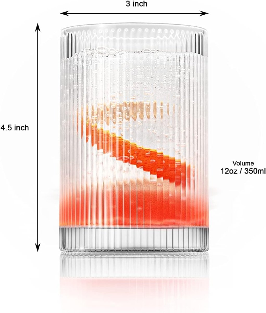 Vintage Straight Line Tumbler - 12oz (Set of 2 or 4) - BottleBuzz