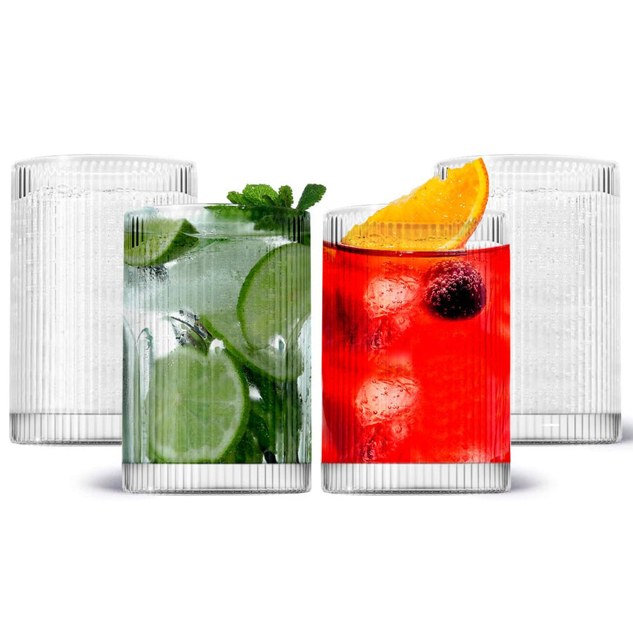 Vintage Straight Line Tumbler - 12oz (Set of 2 or 4) - BottleBuzz