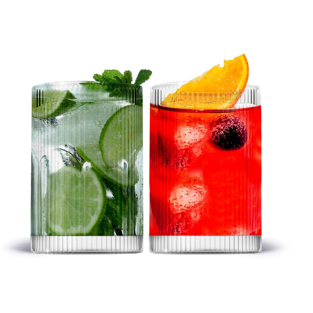 Vintage Straight Line Tumbler - 12oz (Set of 2 or 4) - BottleBuzz