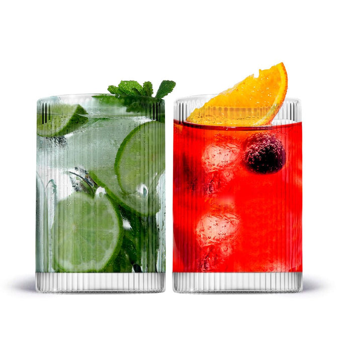 Vintage Straight Line Tumbler - 12oz (Set of 2 or 4) - BottleBuzz
