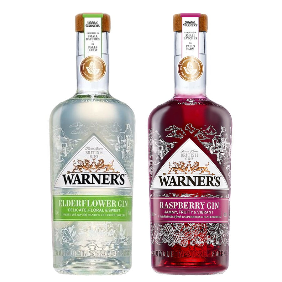 Warners Gin Elderflower and Warners Gin Raspberry