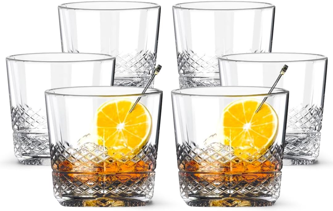 Whiskey Sour Old Fashioned Glasses Tumblers - 12oz - Set of 6 - BottleBuzz