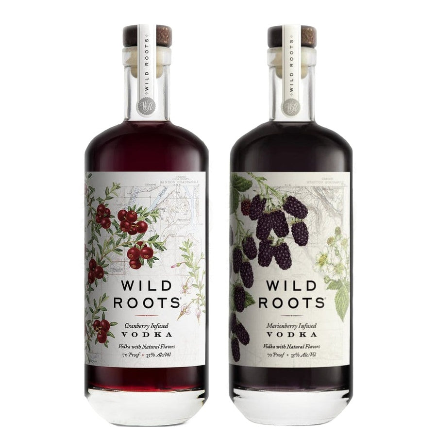 Wild Roots Cranberry Infused Vodka and Wild Roots Marionberry Infused Vodka
