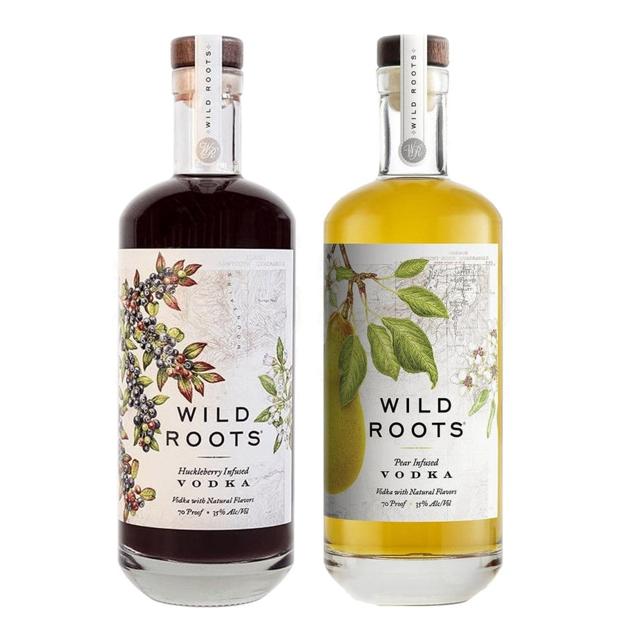 Wild Roots Huckleberry Infused Vodka and Wild Roots Pear Infused Vodka